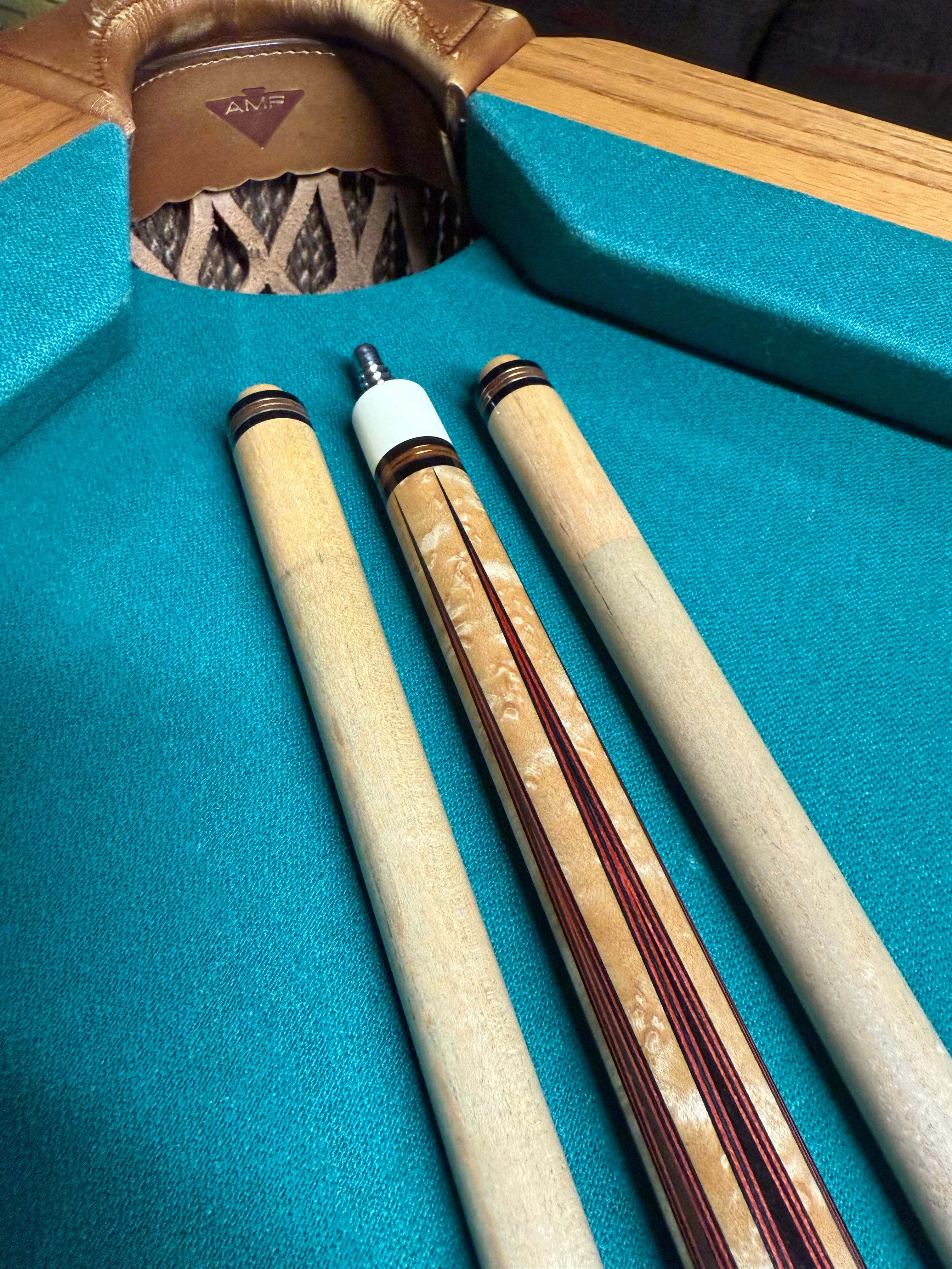 Mike Lambros Preowned 6 Pointer Birdseye Custom Cue