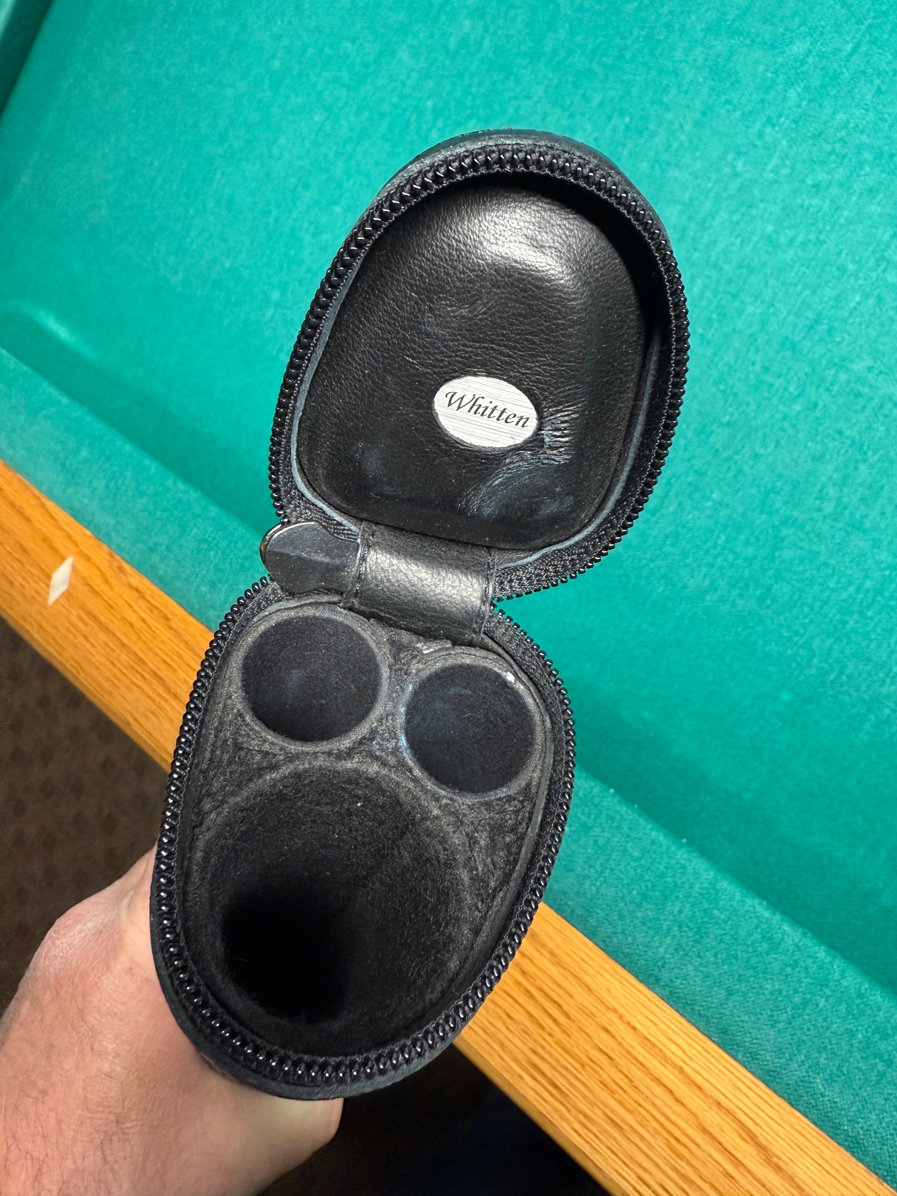 Whitten 1x2 Black W Red Stitching