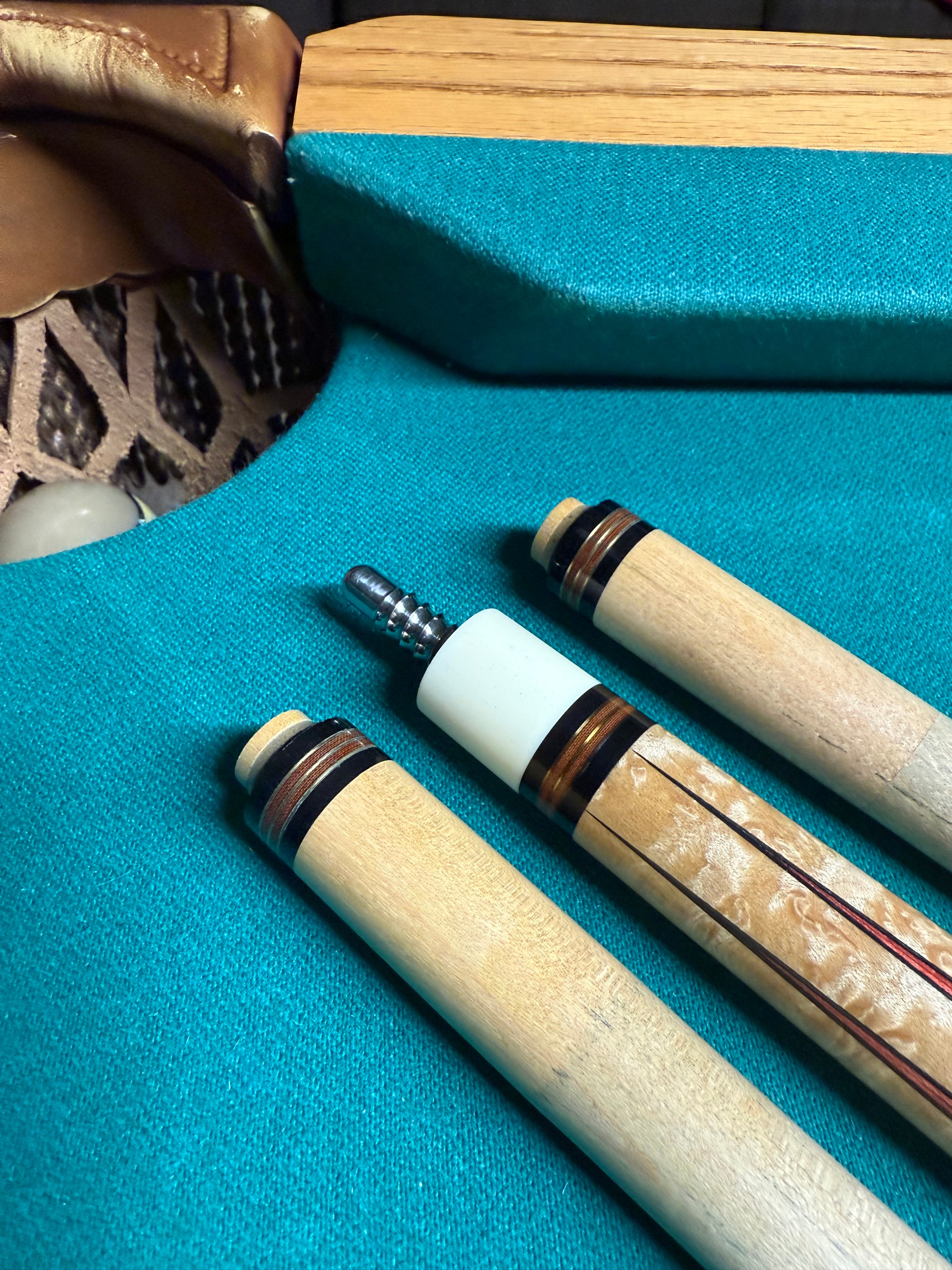 Mike Lambros Preowned 6 Pointer Birdseye Custom Cue