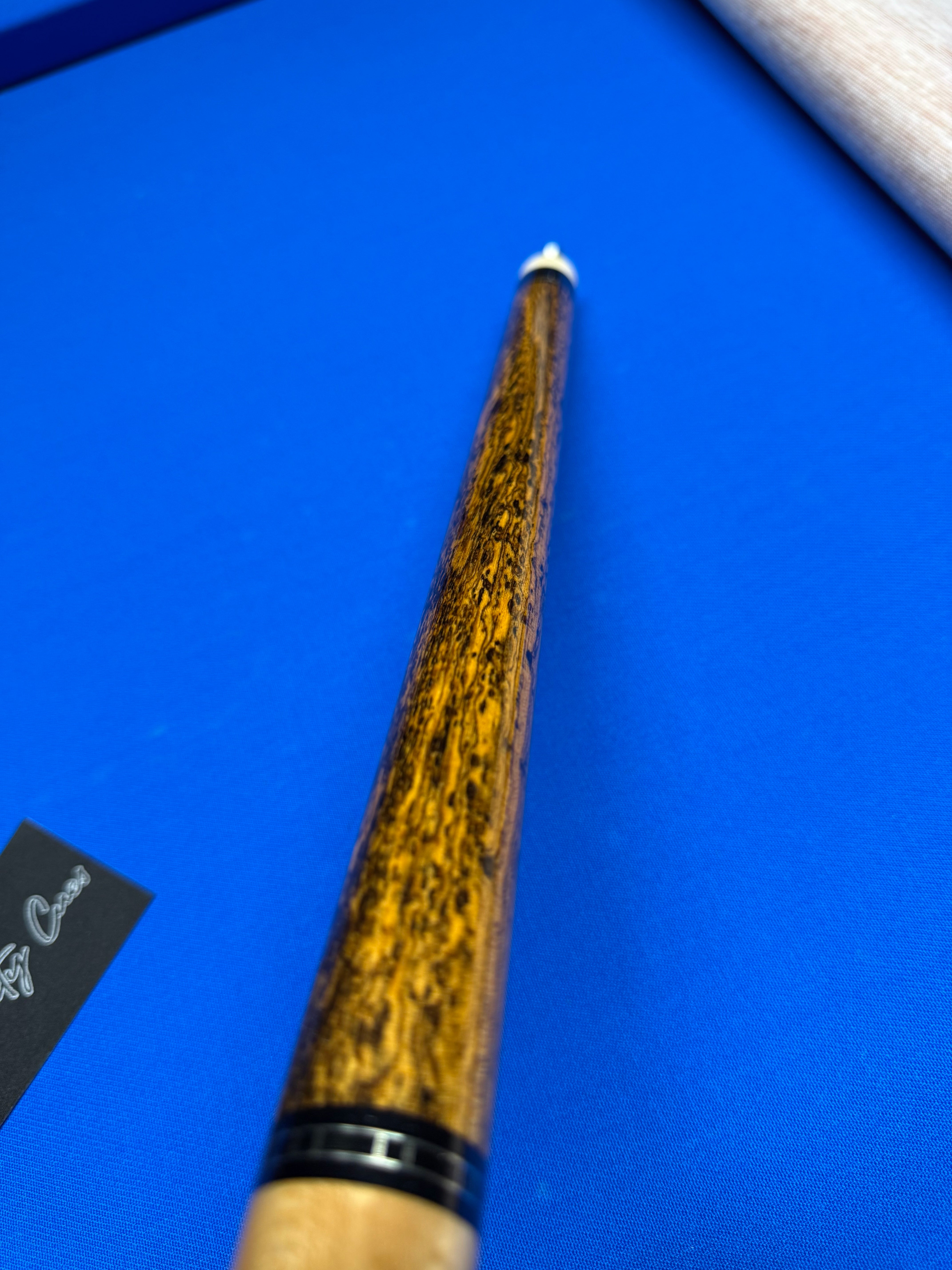MC Custom Cues Wrapless Bocote and Maple W (2) Keilwood Shafts and (2) Extension