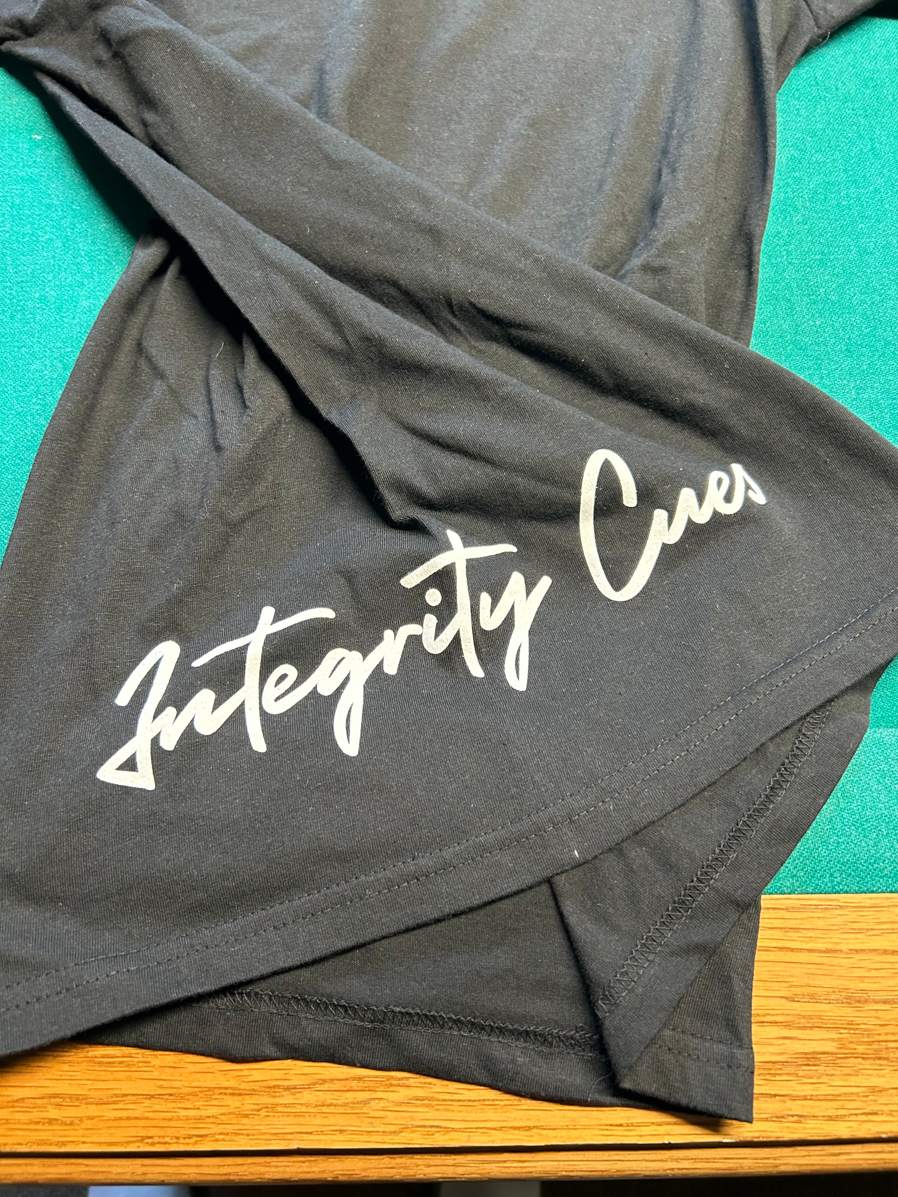 Black Script Logo Integrity Cues Tshirt