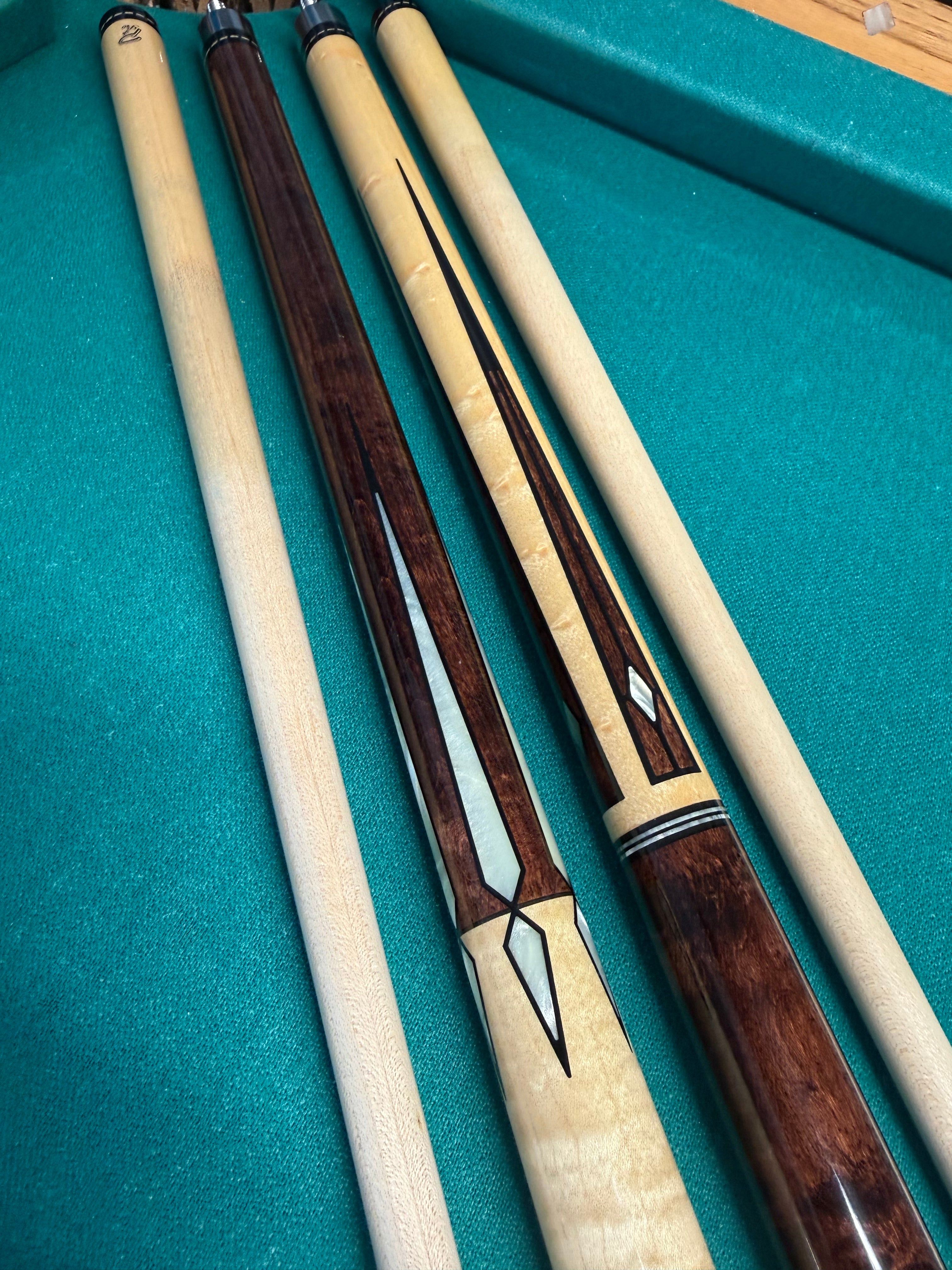 (2) Preowned Wrapless Pechauer Custom Cues