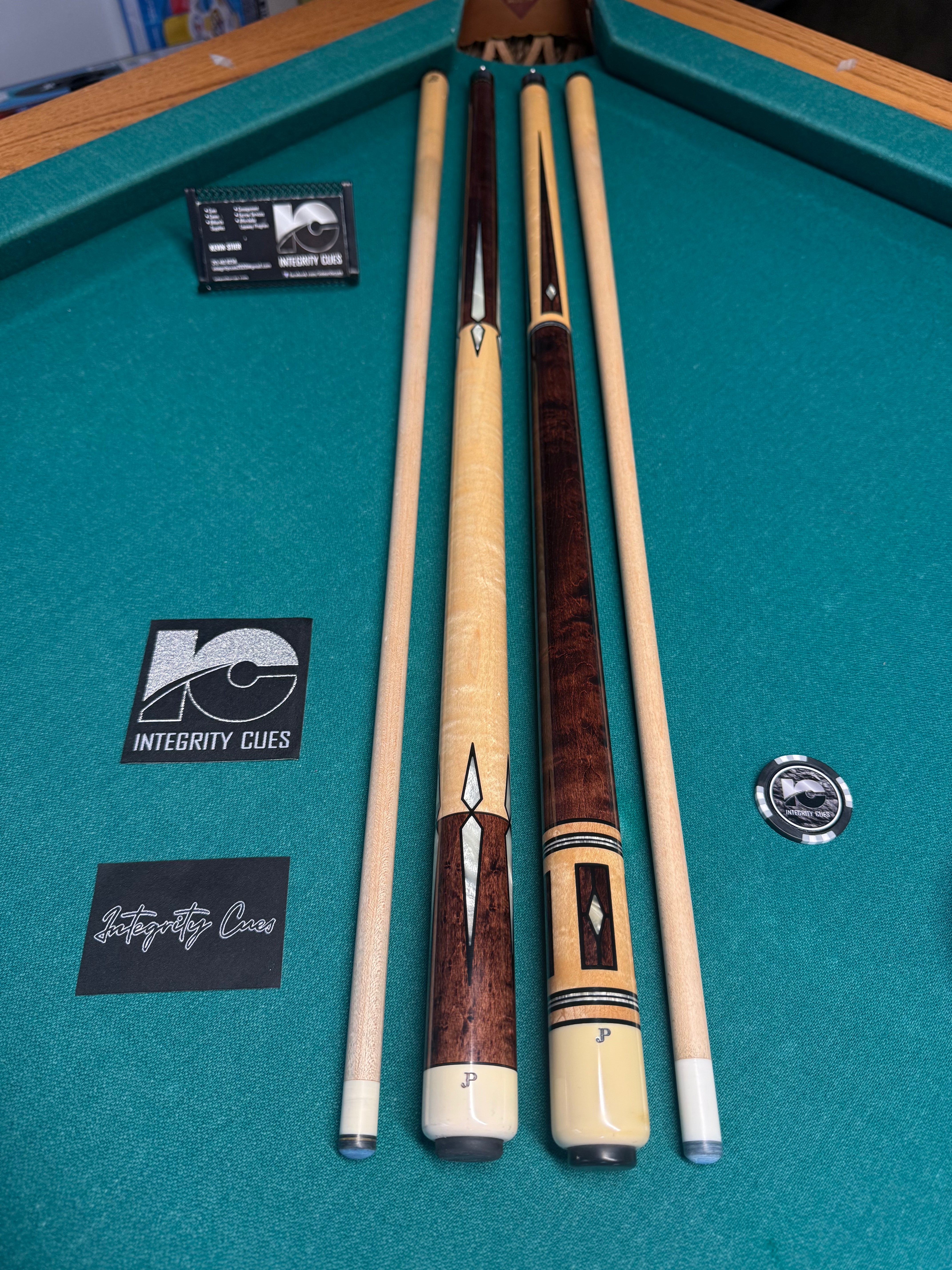 (2) Preowned Wrapless Pechauer Custom Cues