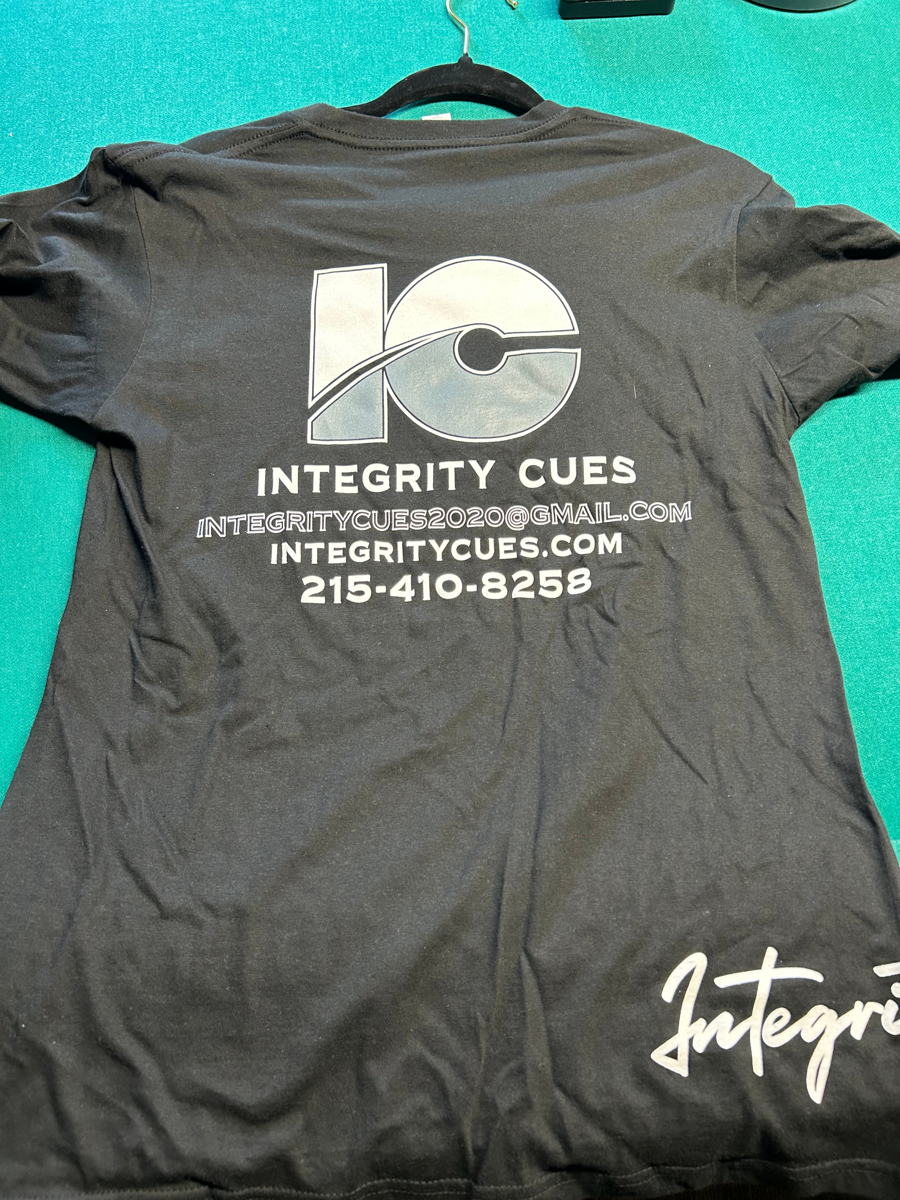 Black Script Logo Integrity Cues Tshirt