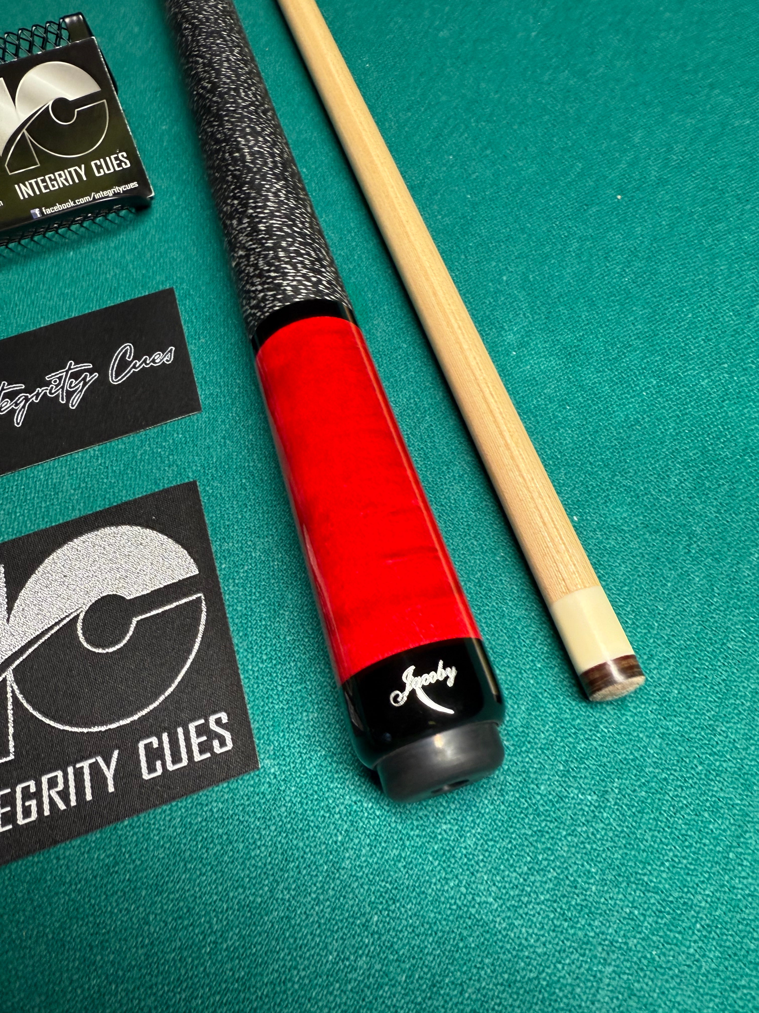 Jacoby Custom cue Red Stained Maple W Ultra Pro